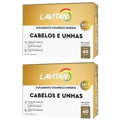 Kit Lavitan Cabelos e Unhas 120 Cápsulas | Fortalecimento Capilar e Unhas Mais Resistentes
