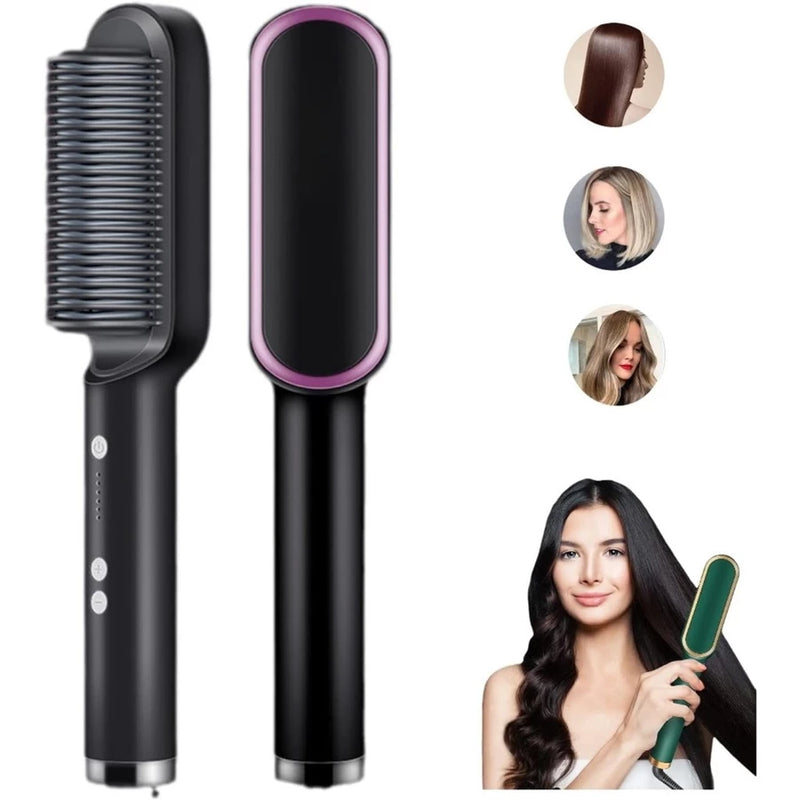 Escova Alisadora Bivolt 5 em 1 Profissional | Alisa, Modela e Controla o Frizz