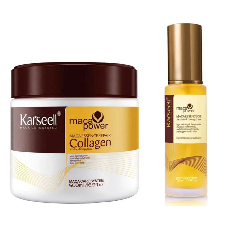 Kit Karseell Máscara 500g + Óleo Reparador 50ml | Hidratação Profunda e Brilho Intenso