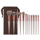 Kit 13 Pincéis de Maquiagem Profissional Kabuki | Contorno, Base, Blush e Sombra