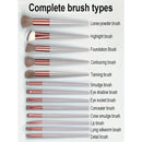 Kit 13 Pincéis de Maquiagem Profissional Kabuki | Contorno, Base, Blush e Sombra