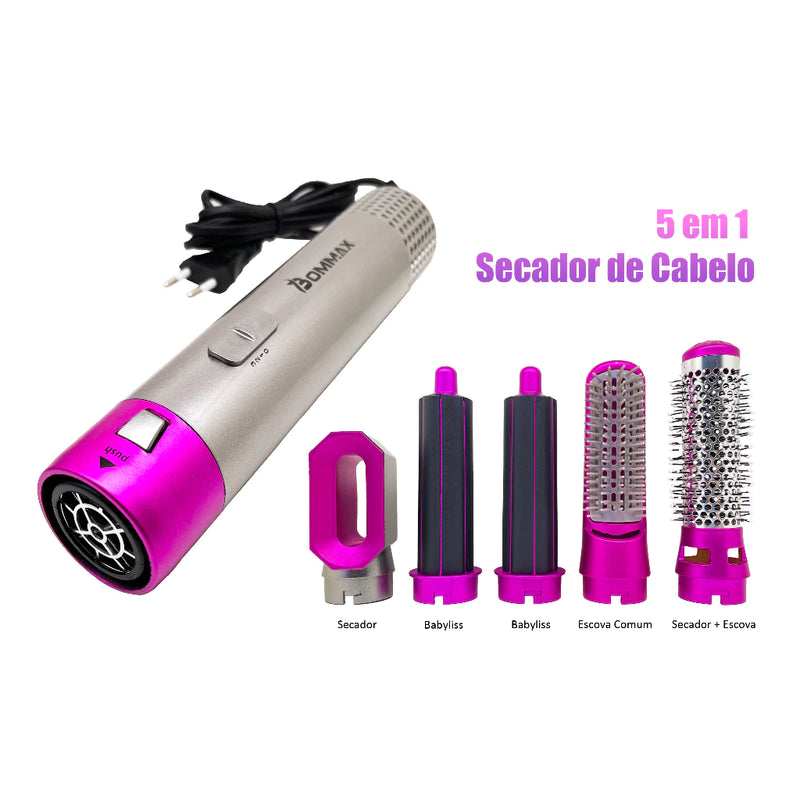 Escova Secadora 5 em 1 Profissional A206 | Seque, Alise e Modele com Facilidade