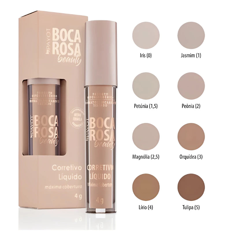 Corretivo Líquido Boca Rosa Beauty by Payot  Alta Cobertura Matte Natural