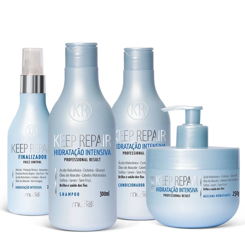 Kit Muriel Keep Repair Hidratação Intensiva | Shampoo + Condicionador + Máscara + Finalizador