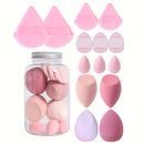 Kit 14 Esponjas de Maquiagem Soft Blend Profissional | Uso Seco e Molhado