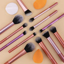 Kit 12 Pincéis de Maquiagem Profissional Cerdas Macias e Acabamento Perfeito