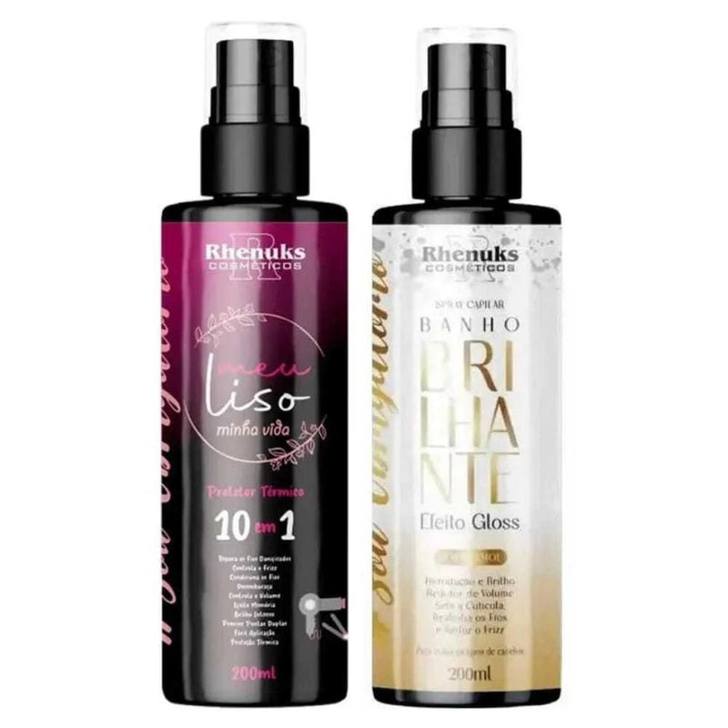 Kit Meu Liso + Banho Brilhante Gloss Capilar | Proteção Térmica e Brilho Intenso