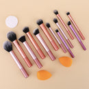 Kit 12 Pincéis de Maquiagem Profissional Cerdas Macias e Acabamento Perfeito